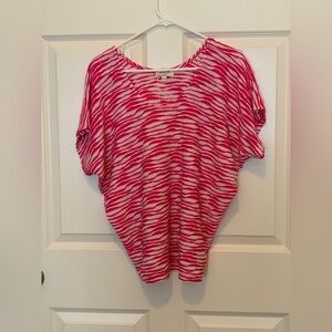 Kim & Cami Pink Zebra Print Women's Top. Size-Medium